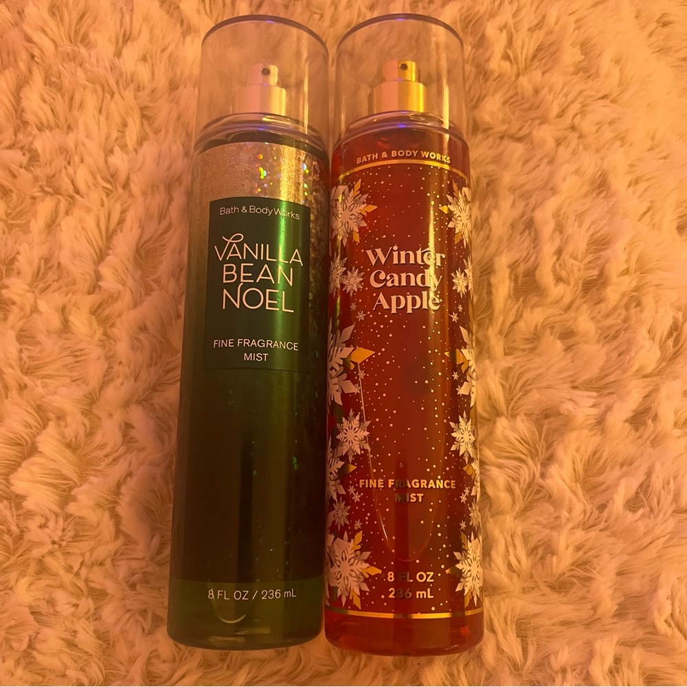 WINTER CANDY APPLE/VANILLA BEAN NOEL FRAGRANCE MISTS BUNDLE (BATH & BODY WORKS)